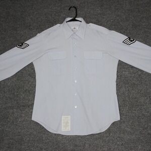 USAF Mens Long Sleeve Shirt USAF Blue 1550 Air Force Uniform Cotton Blend